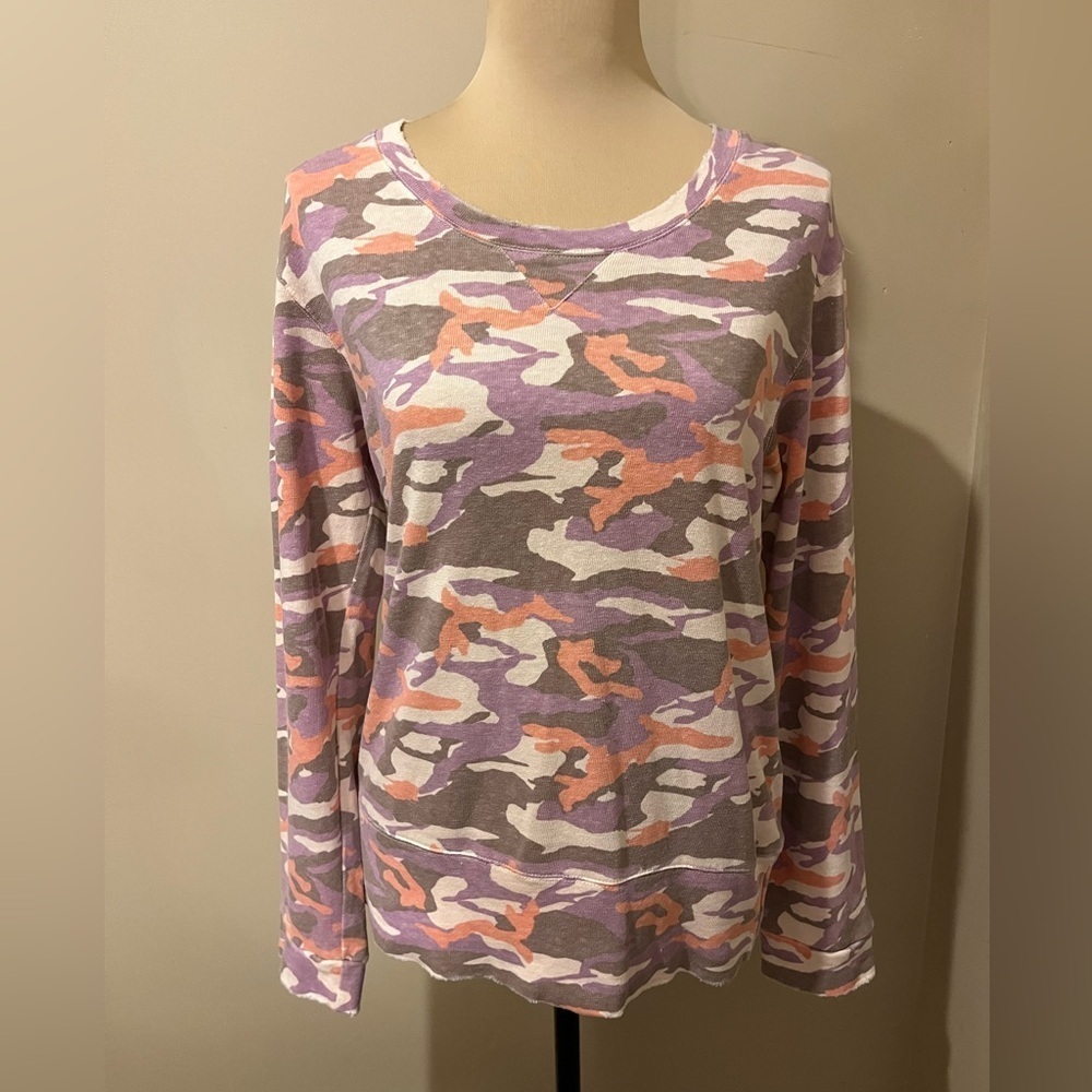 Monrow Pink and Purple Camouflage Sweatshirt